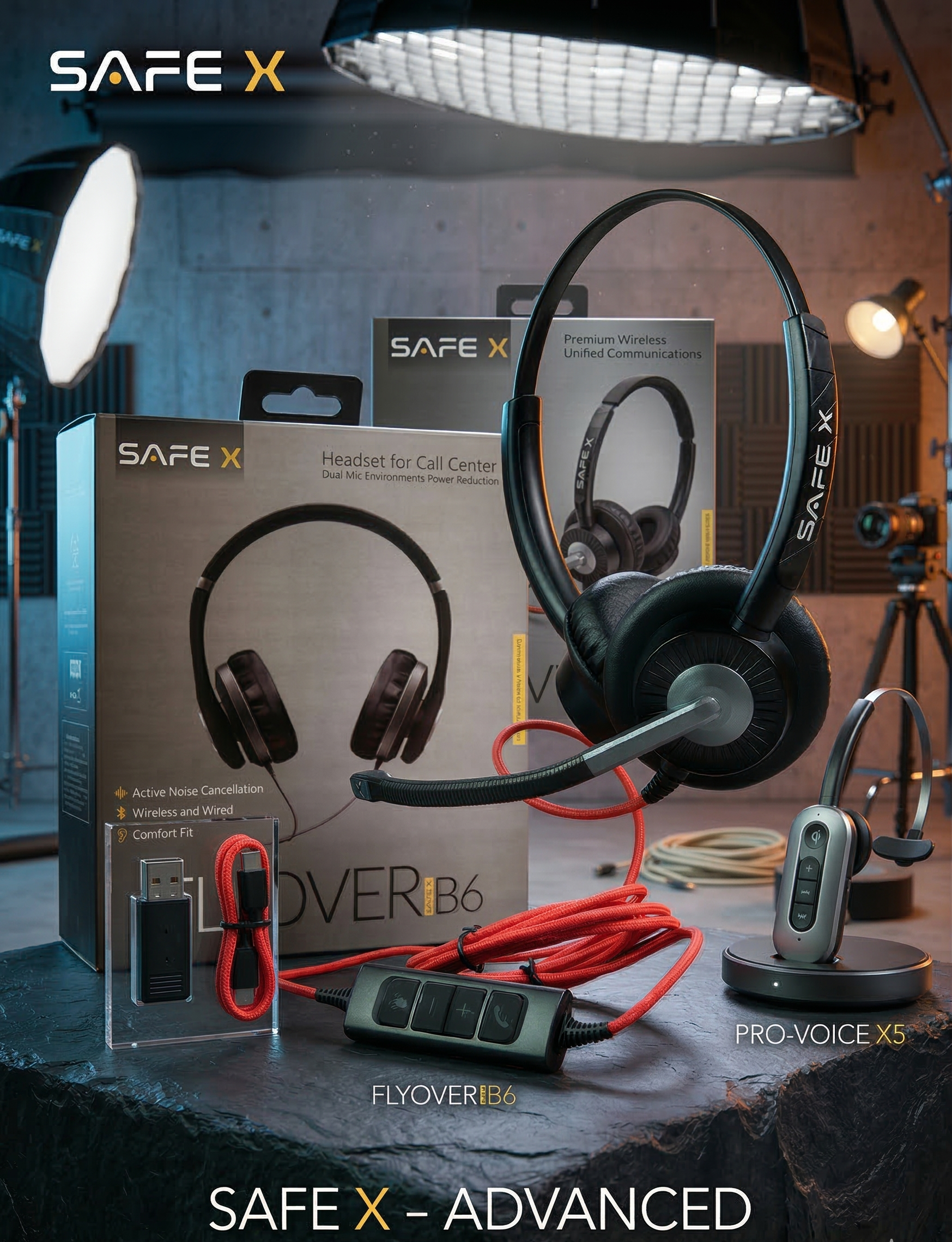 Flyover B6 SAFE X High-Fidelity USB Communication Headset