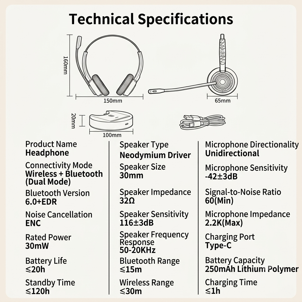 Safe-X B8 Wireless Noise Cancelling Headset - Image 2